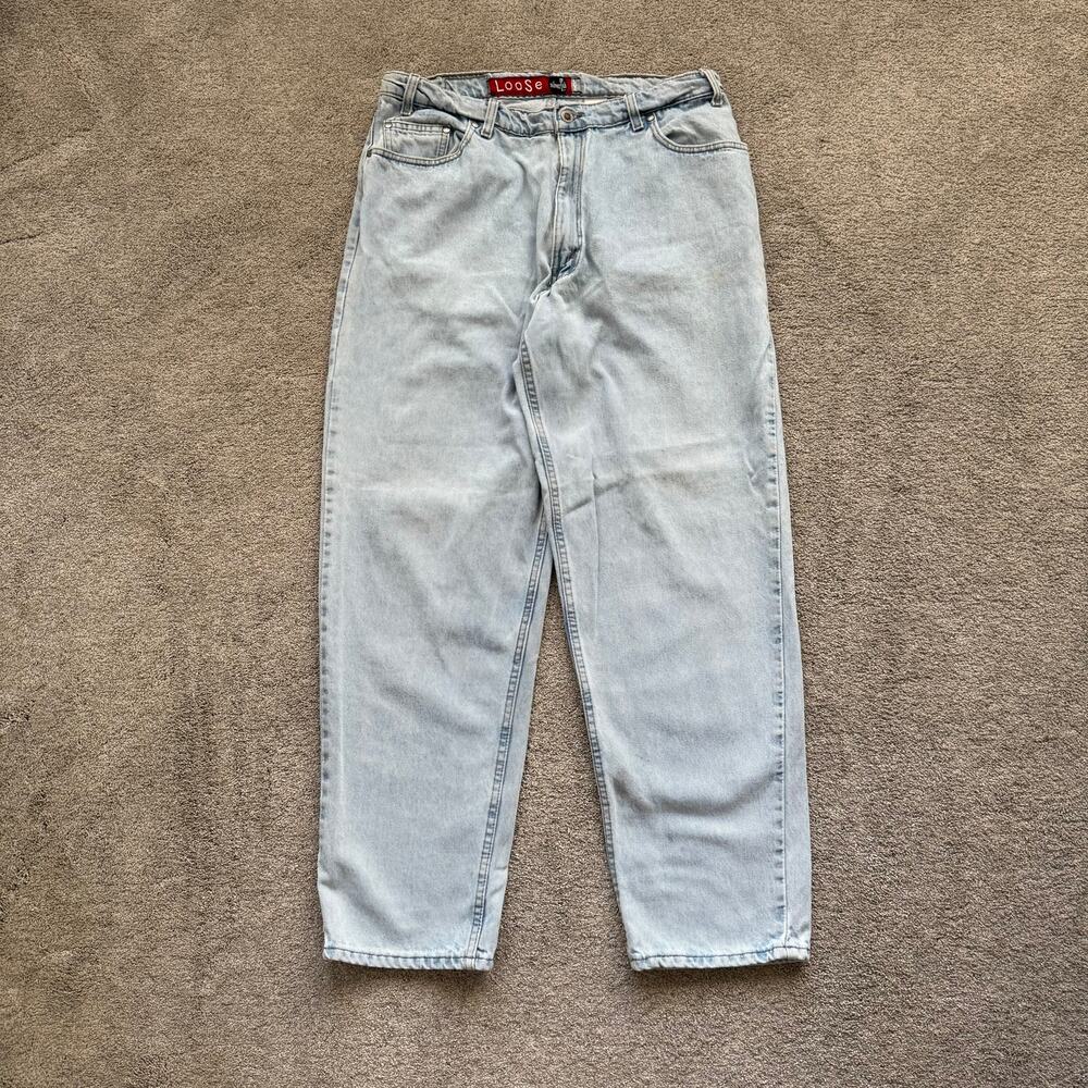 Vintage 90s Levis Silvertab Baggy Loose Denim Jeans USA Light Blue Men 38x32